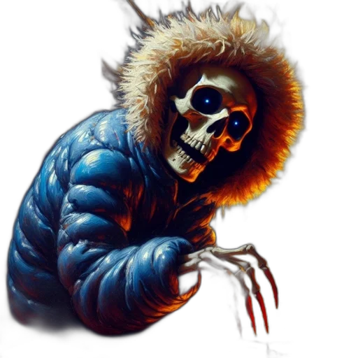 jacket, creature, face, concept art transparent PNG cut-out