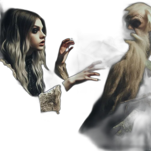 mask, creature, hair, concept art transparent PNG cut-out