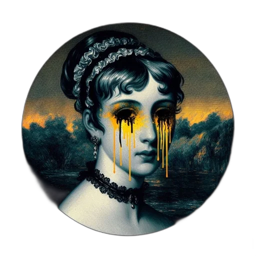 face, crown, dress, oil painting transparent PNG cut-out