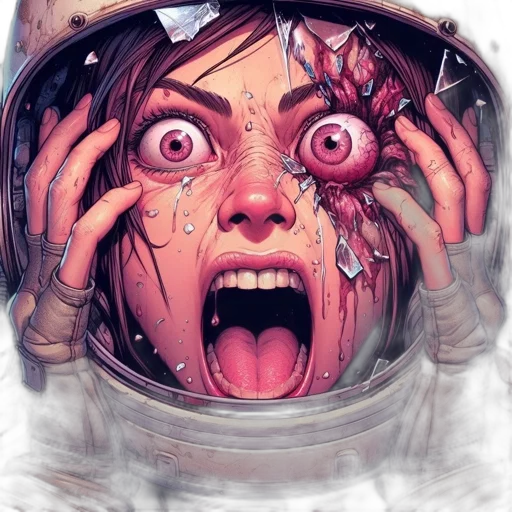 face, mask, creature, comic book art transparent PNG cut-out