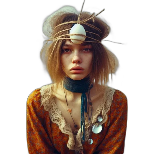 hat, jewelry, mask, hair transparent PNG cut-out