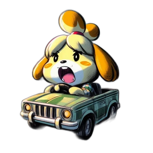 car, animal, creature, staff transparent PNG cut-out