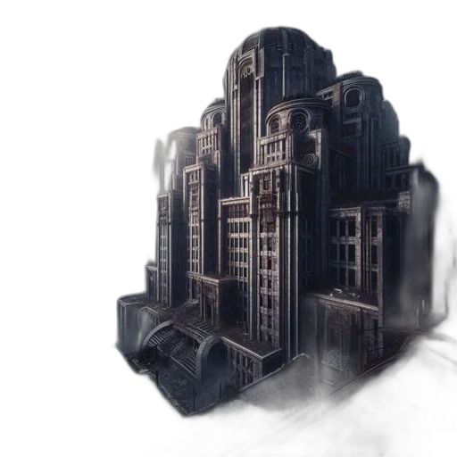 building, concept art, 3d render, photorealistic transparent PNG cut-out