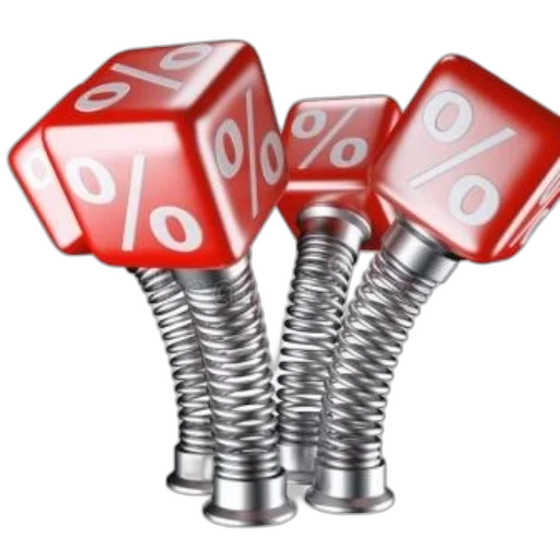 red, cubes, percentage, symbols transparent PNG cut-out