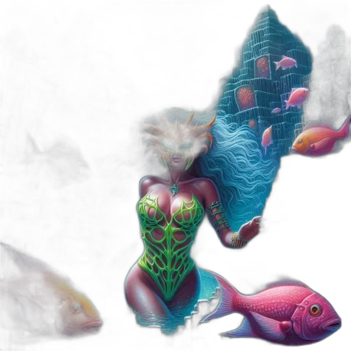 creature, concept art, fantasy art, 3d render transparent PNG cut-out