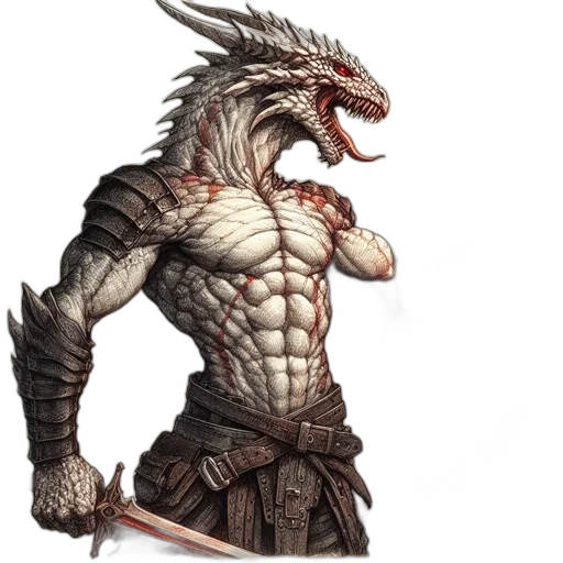 dragon, creature, sword, animal transparent PNG cut-out