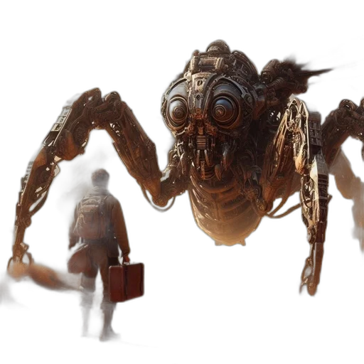creature, robot, mask, concept art transparent PNG cut-out