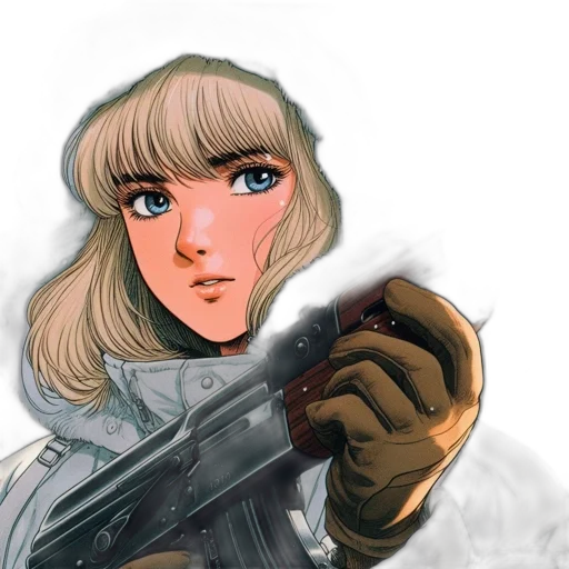 weapon, sword, jacket, face transparent PNG cut-out