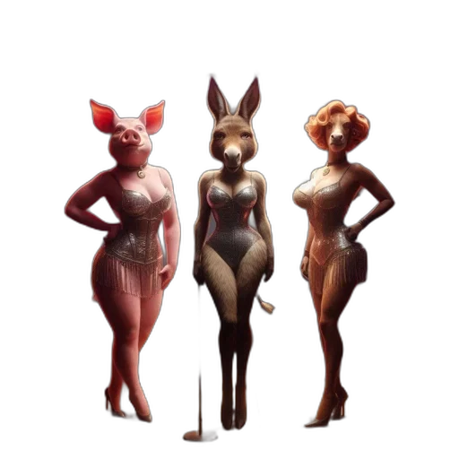 dress, animal, mask, concept art transparent PNG cut-out