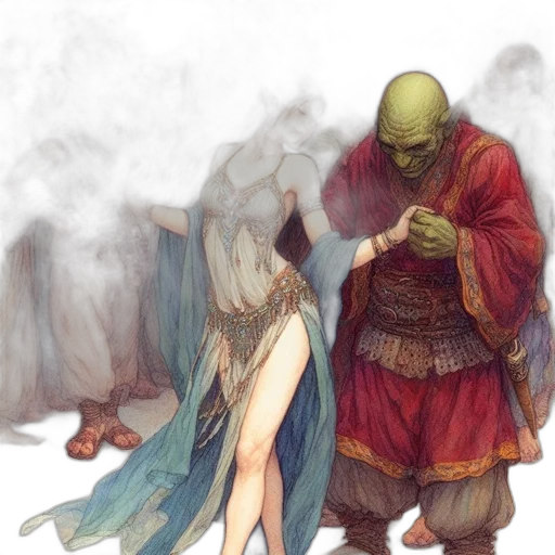 dress, sword, mask, fantasy art transparent PNG cut-out