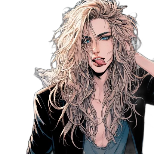 hair, comic book art, concept art, cartoon transparent PNG cut-out