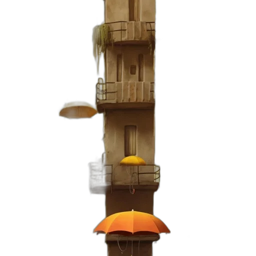 umbrella, hat, building, furniture transparent PNG cut-out