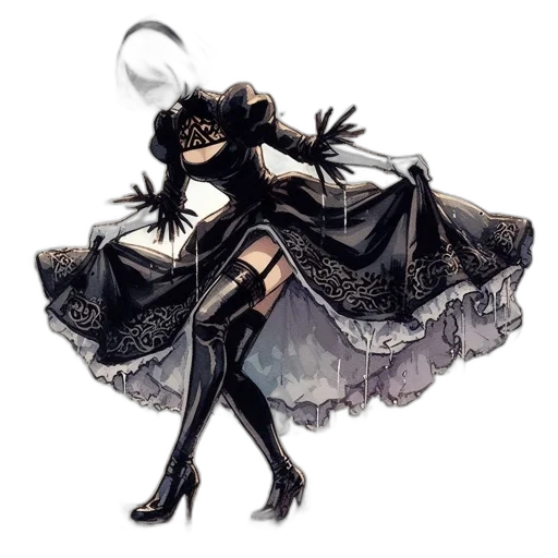 dress, mask, jewelry, staff transparent PNG cut-out