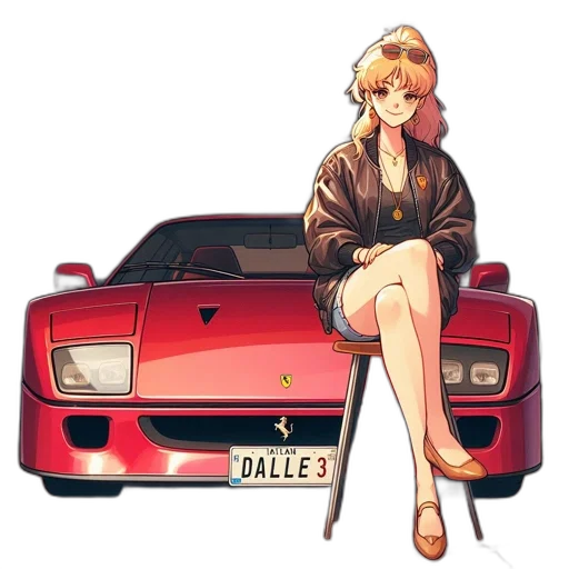 car, jacket, dress, anime transparent PNG cut-out