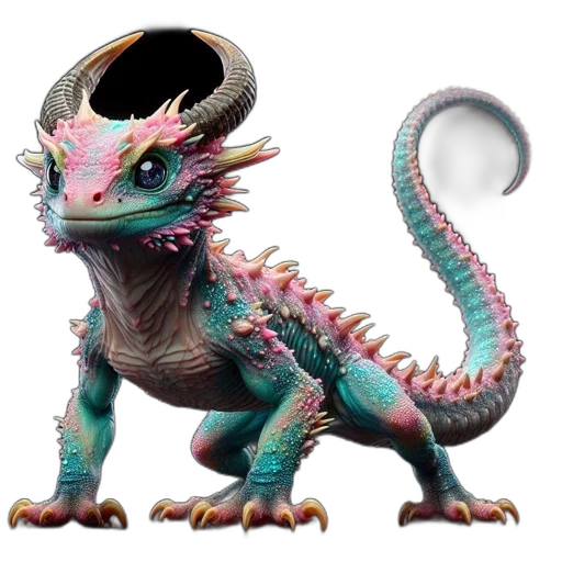 dragon, creature, animal, staff transparent PNG cut-out
