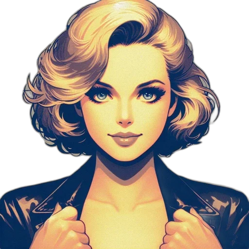 face, jacket, jewelry, hair transparent PNG cut-out