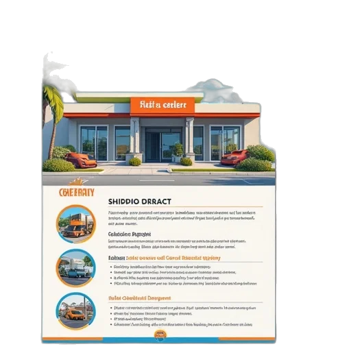 3d render, flyer, showing, sales transparent PNG cut-out