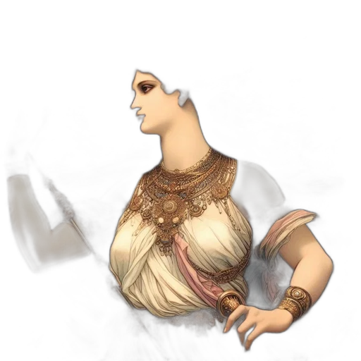 dress, staff, jewelry, face transparent PNG cut-out