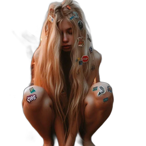 hair, jewelry, dress, creature transparent PNG cut-out