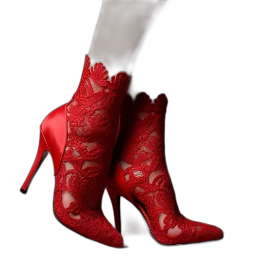 shoes, photorealistic, 3d render, red transparent PNG cut-out