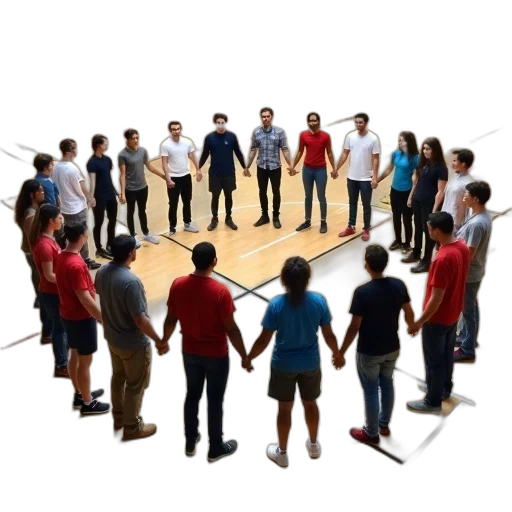 staff, group, people, gathered transparent PNG cut-out