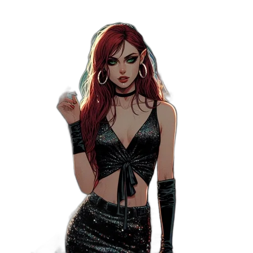 dress, comic book art, concept art, fantasy art transparent PNG cut-out