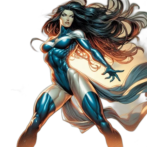 comic book art, concept art, fantasy art, female transparent PNG cut-out