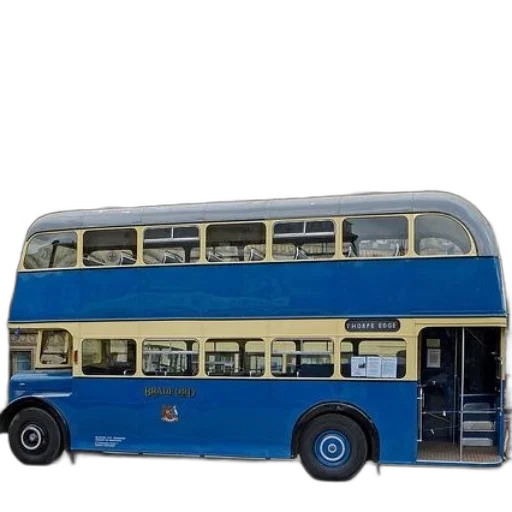 3d render, concept art, blue, double-decker transparent PNG cut-out