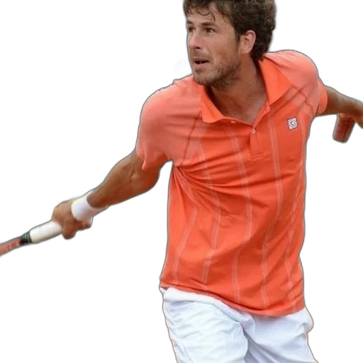 tennis, player, orange, shirt transparent PNG cut-out