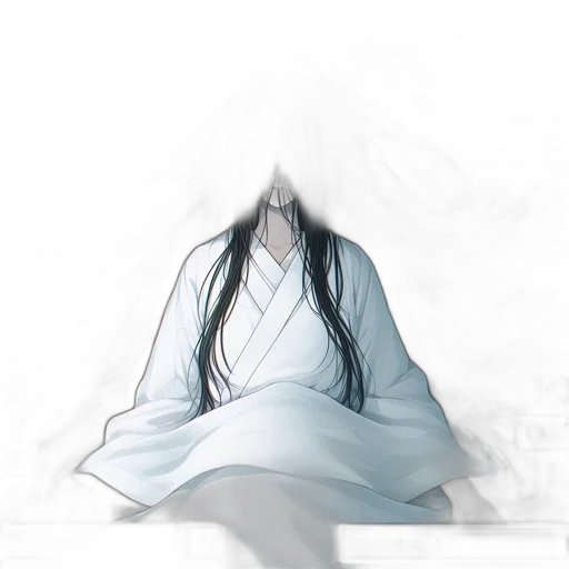 mask, dress, staff, hair transparent PNG cut-out