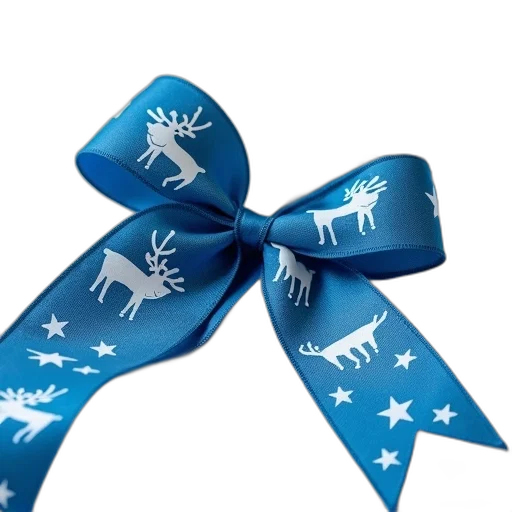 blue, christmas, ribbon, reindeer transparent PNG cut-out