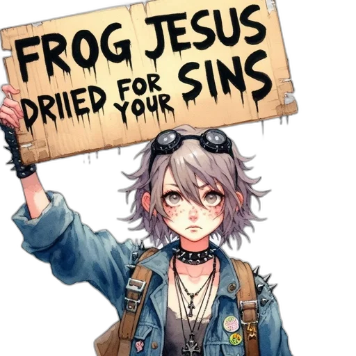 concept art, anime, watercolor, cyberpunk transparent PNG cut-out