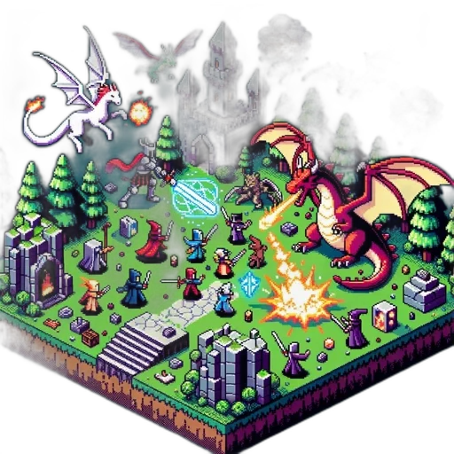 dragon, pixel art, concept art, fantasy art transparent PNG cut-out