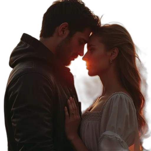 jacket, photorealistic, oil painting, sunset transparent PNG cut-out