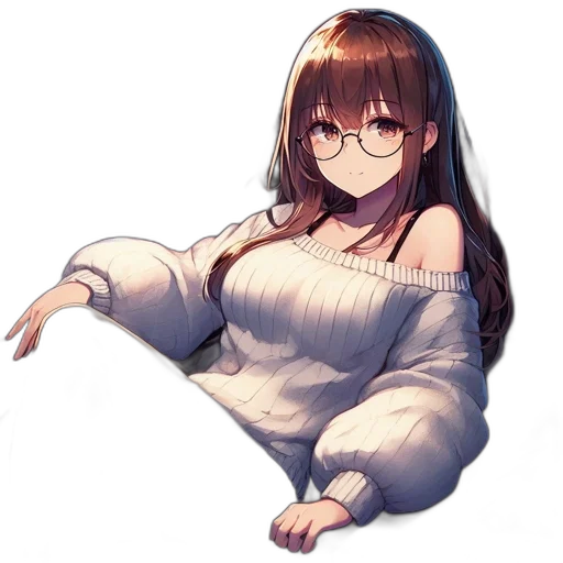 dress, creature, jacket, hair transparent PNG cut-out