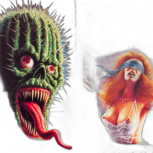 creature, mask, hair, concept art transparent PNG cut-out