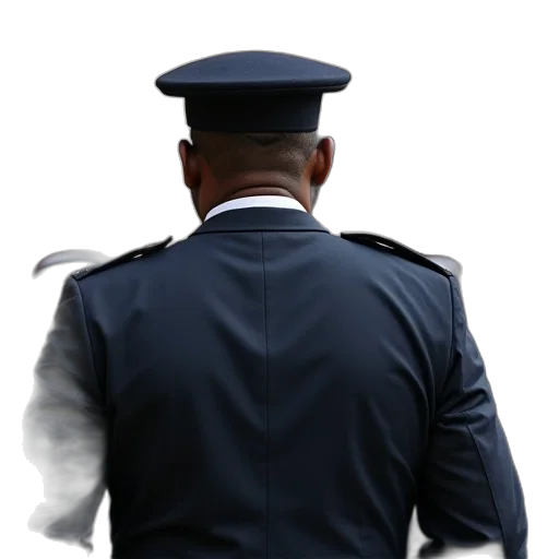 staff, jacket, hat, weapon transparent PNG cut-out
