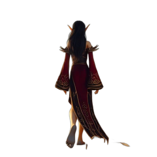 dress, staff, dragon, sword transparent PNG cut-out