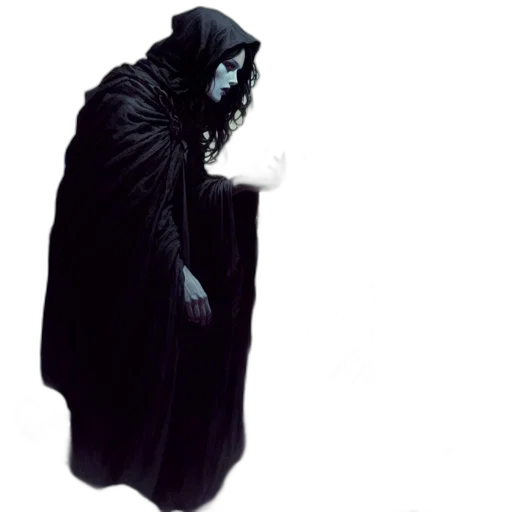 jacket, mask, staff, creature transparent PNG cut-out