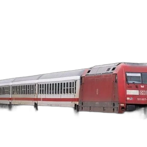 3d render, red, train, number transparent PNG cut-out