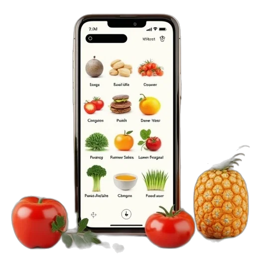 food, chart, cell, phone transparent PNG cut-out