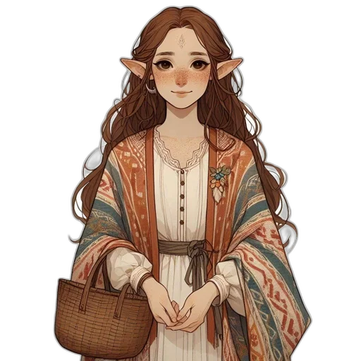 dress, staff, fantasy art, concept art transparent PNG cut-out