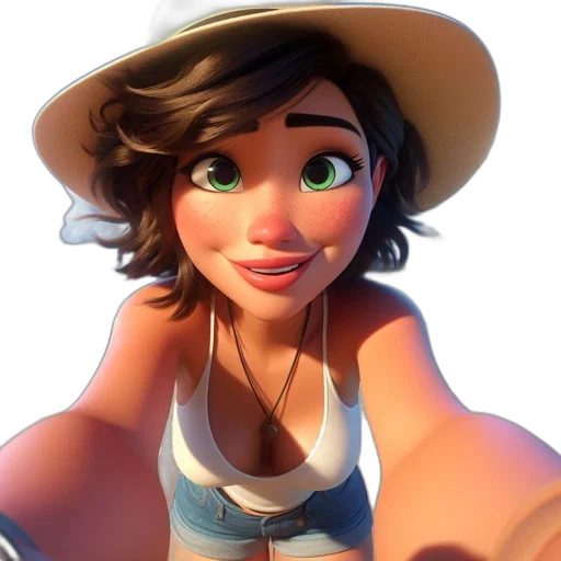 face, hat, jewelry, staff transparent PNG cut-out