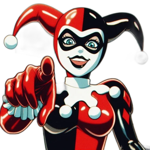 comic book art, cartoon, concept art, harley transparent PNG cut-out
