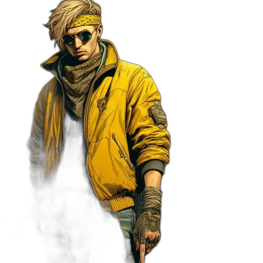 jacket, weapon, staff, concept art transparent PNG cut-out