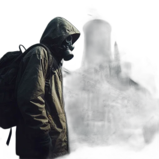jacket, mask, concept art, photorealistic transparent PNG cut-out