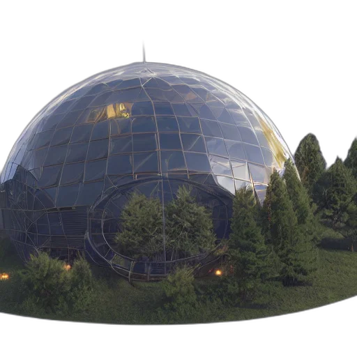 building, hat, umbrella, 3d render transparent PNG cut-out