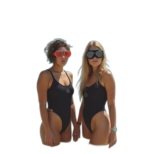 mask, 3d render, underwater, two transparent PNG cut-out