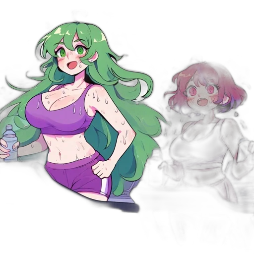 concept art, pixel art, anime, vaporwave transparent PNG cut-out