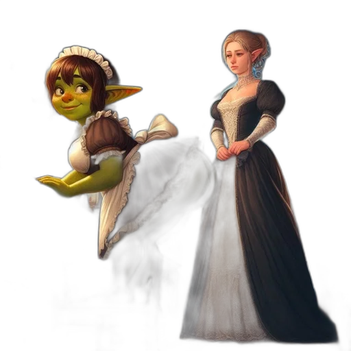 dress, staff, concept art, fantasy art transparent PNG cut-out